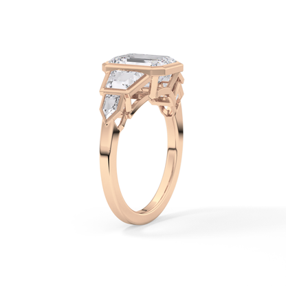 Emerald Cluster Lab Grown Diamond Engagement Ring