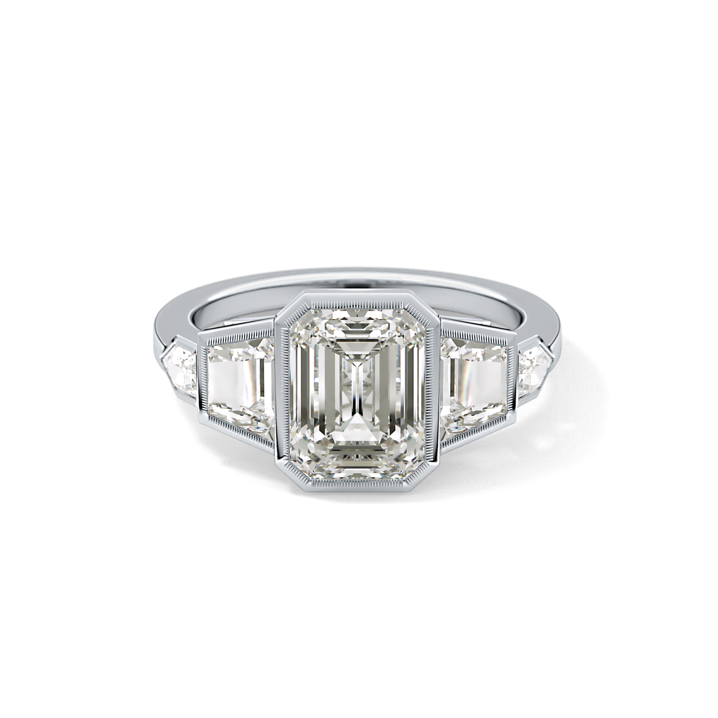 Emerald Cluster Lab Grown Diamond Engagement Ring