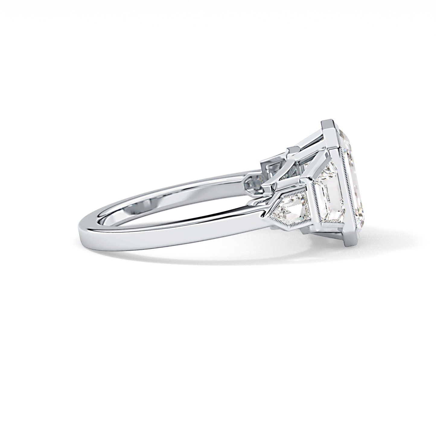 Emerald Cluster Lab Grown Diamond Engagement Ring