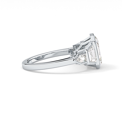 Emerald Cluster Lab Grown Diamond Engagement Ring