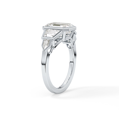 Emerald Cluster Lab Grown Diamond Engagement Ring