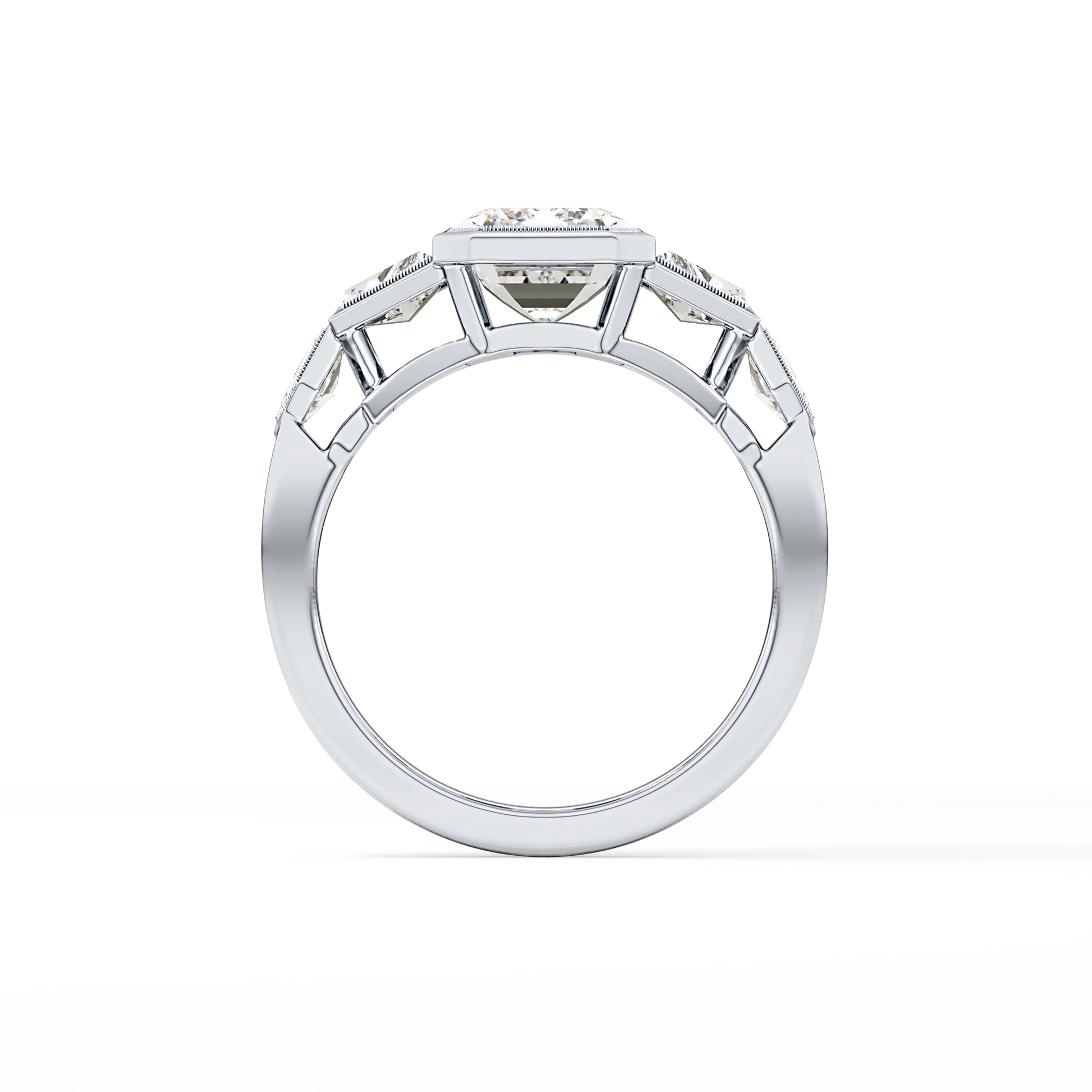 Emerald Cluster Lab Grown Diamond Engagement Ring