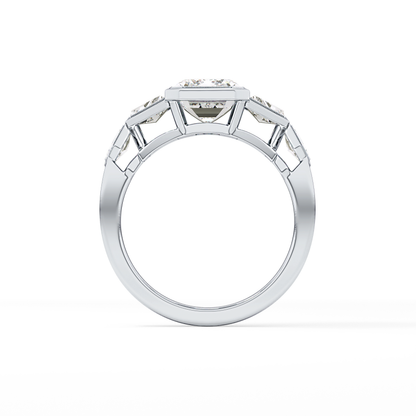 Emerald Cluster Lab Grown Diamond Engagement Ring