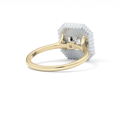 Asscher Cluster Lab Grown Diamond Engagement Ring
