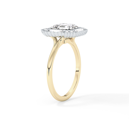 Asscher Cluster Lab Grown Diamond Engagement Ring