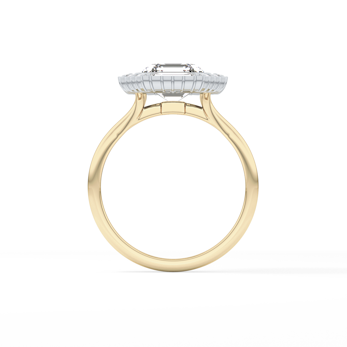 Asscher Cluster Lab Grown Diamond Engagement Ring