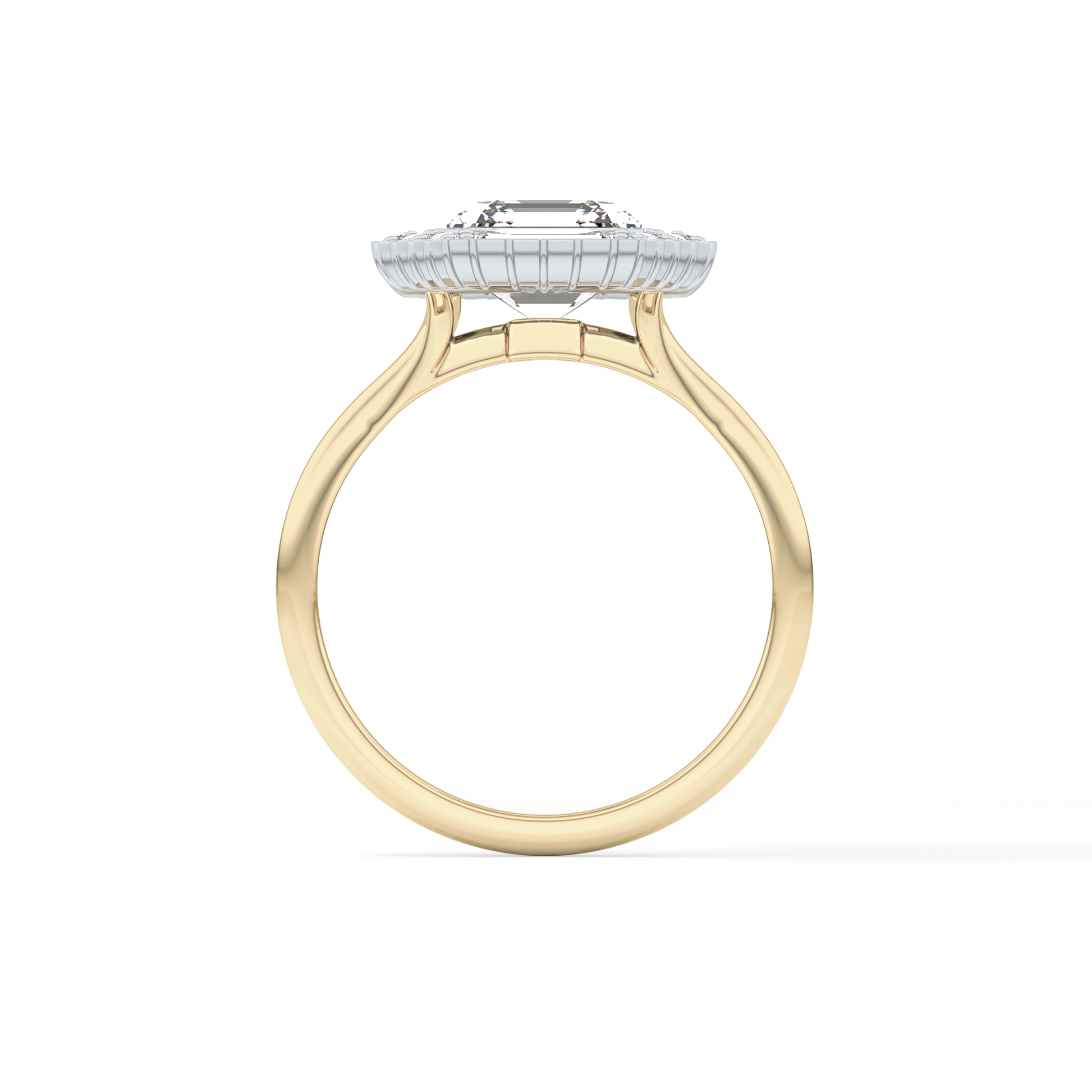 Asscher Cluster Lab Grown Diamond Engagement Ring