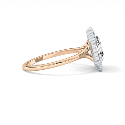 Asscher Cluster Lab Grown Diamond Engagement Ring