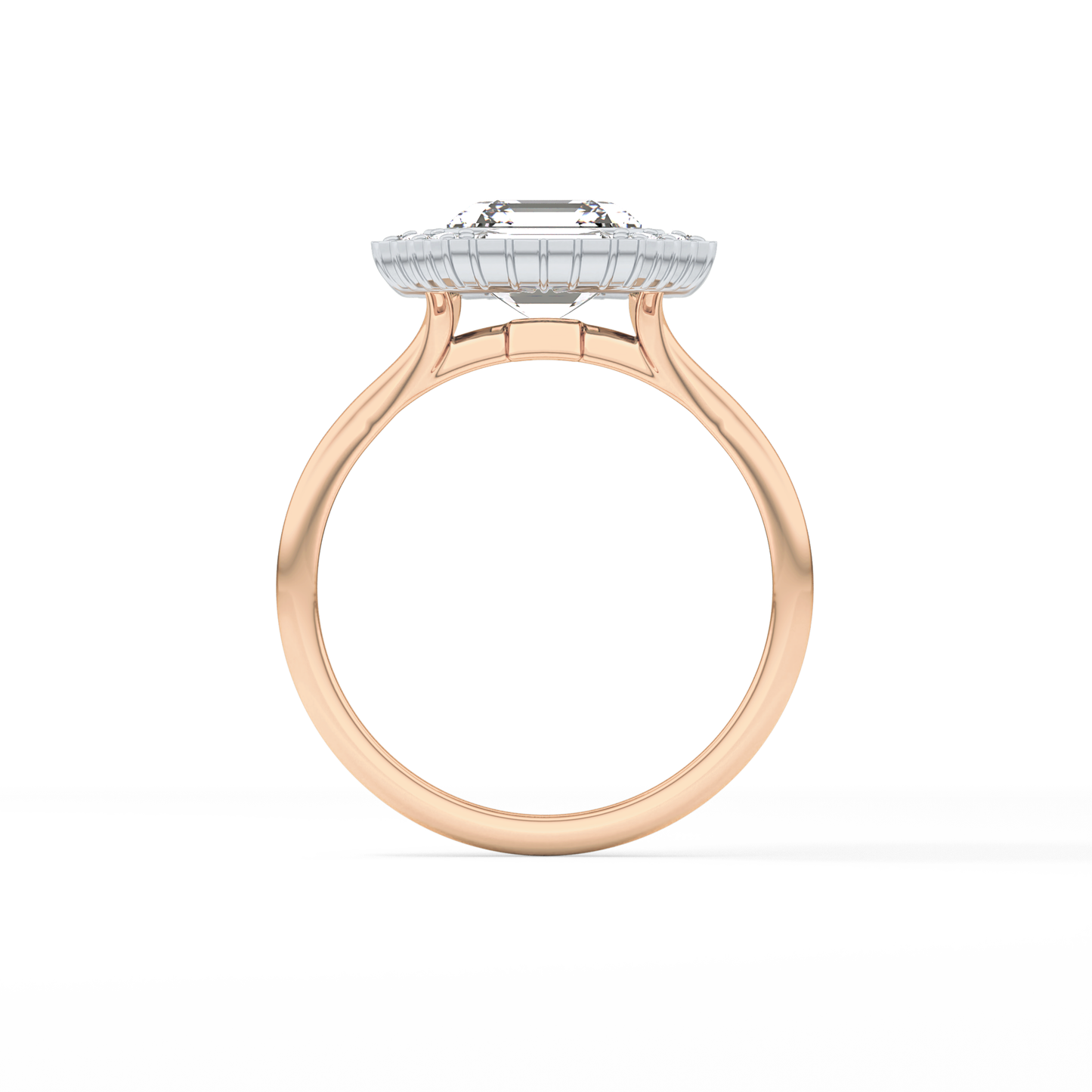 Asscher Cluster Lab Grown Diamond Engagement Ring