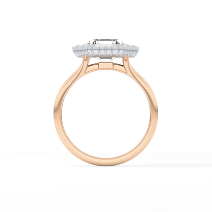 Asscher Cluster Lab Grown Diamond Engagement Ring