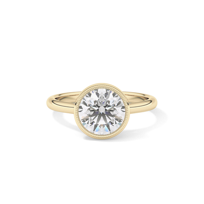 Round Bezel Lab Grown Engagement Ring