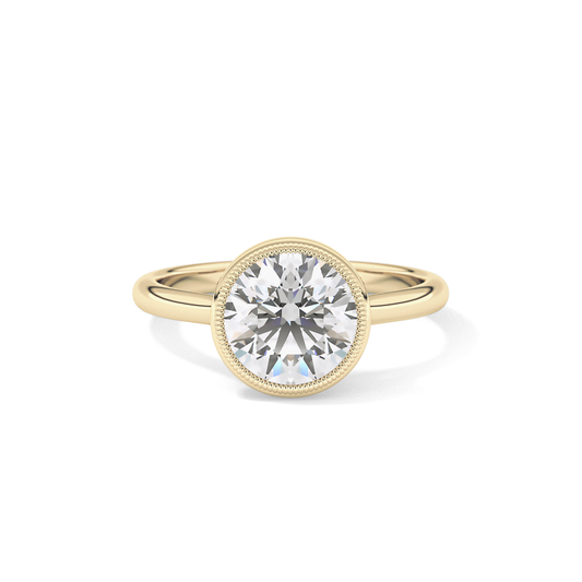 Round Bezel Lab Grown Engagement Ring