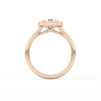 Round Bezel Lab Grown Engagement Ring