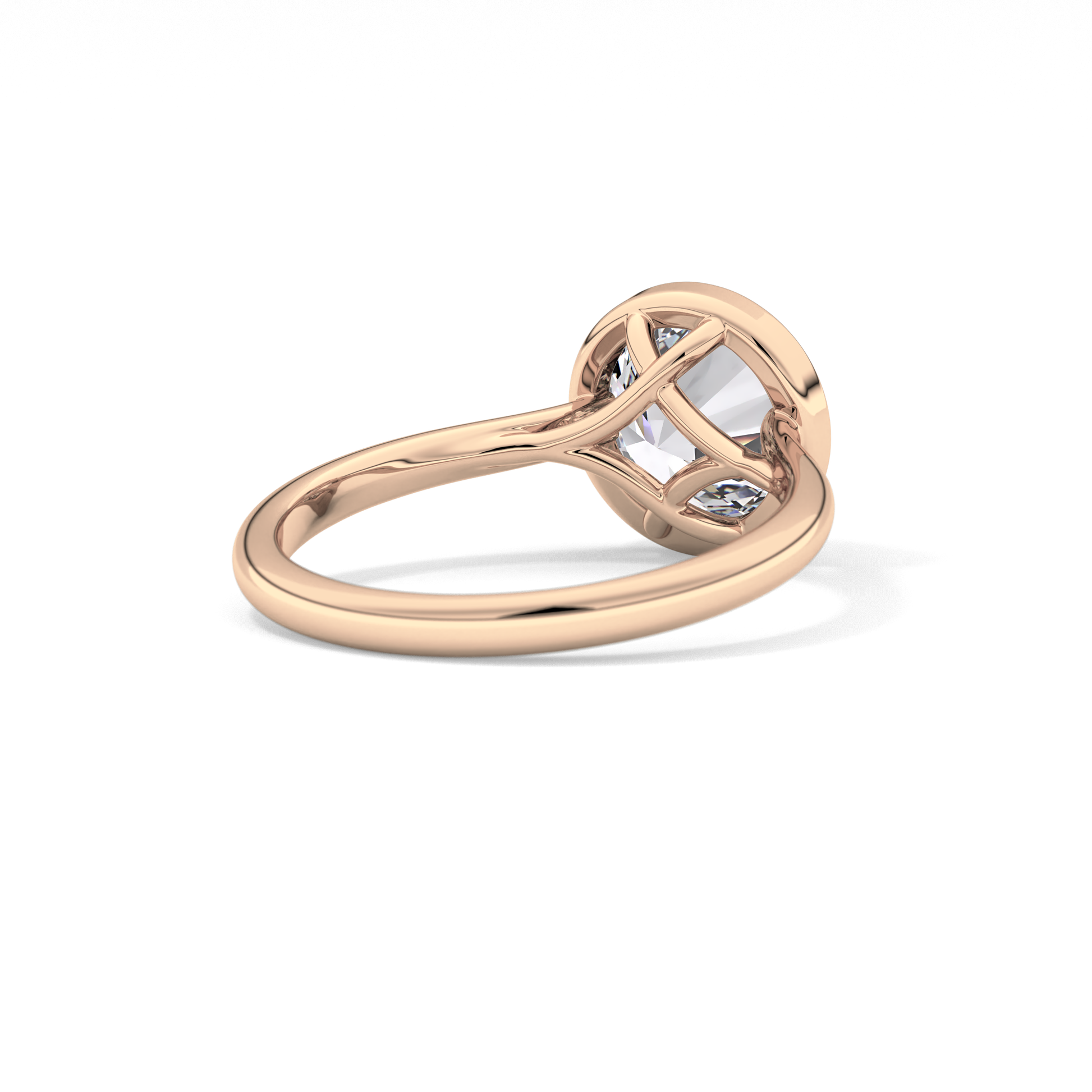 Round Bezel Lab Grown Engagement Ring