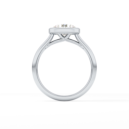 Round Bezel Lab Grown Engagement Ring