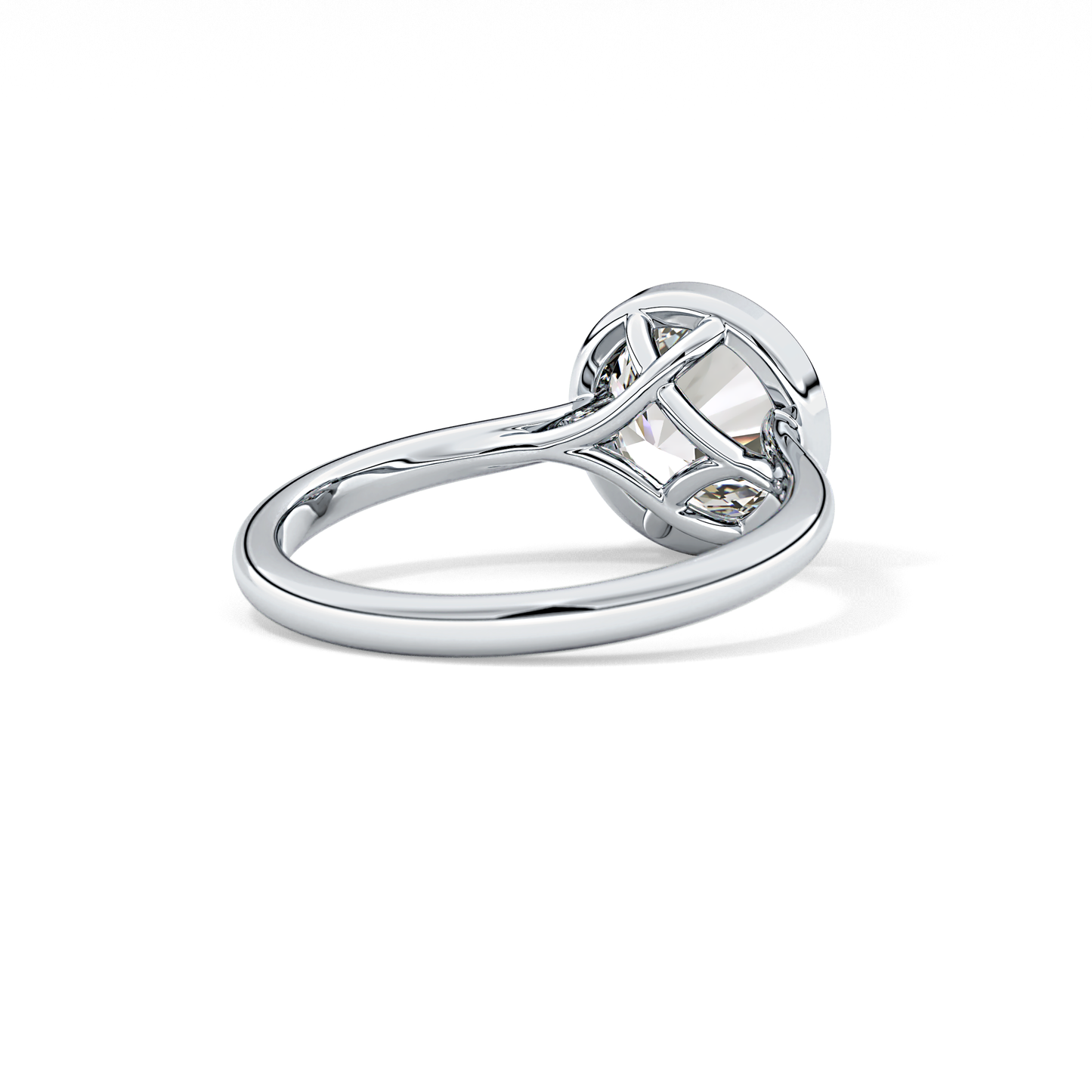 Round Bezel Lab Grown Engagement Ring