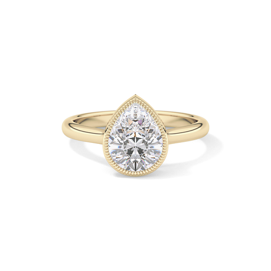 Pear Bezel Lab Grown Engagement Ring