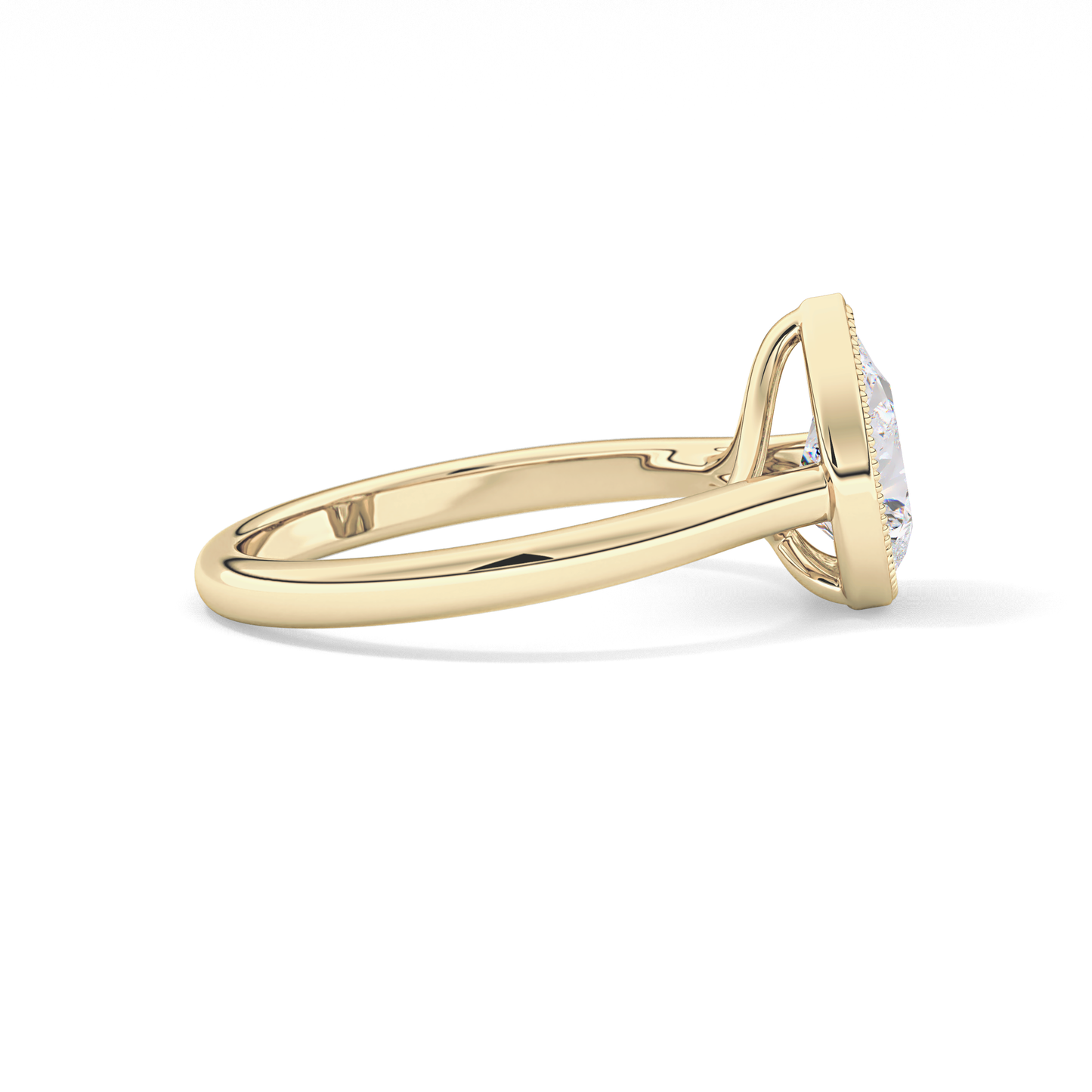 Pear Bezel Lab Grown Engagement Ring