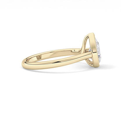 Pear Bezel Lab Grown Engagement Ring