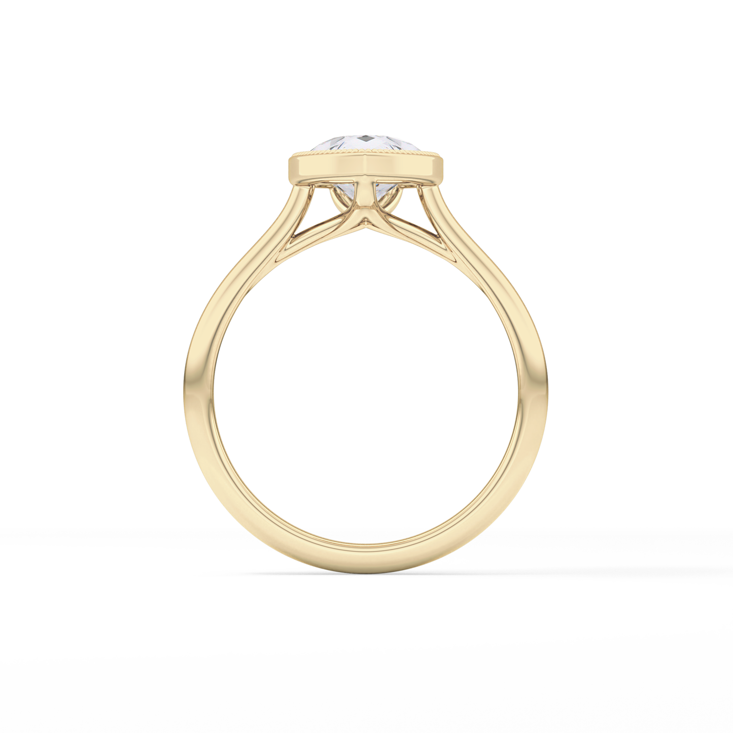 Pear Bezel Lab Grown Engagement Ring
