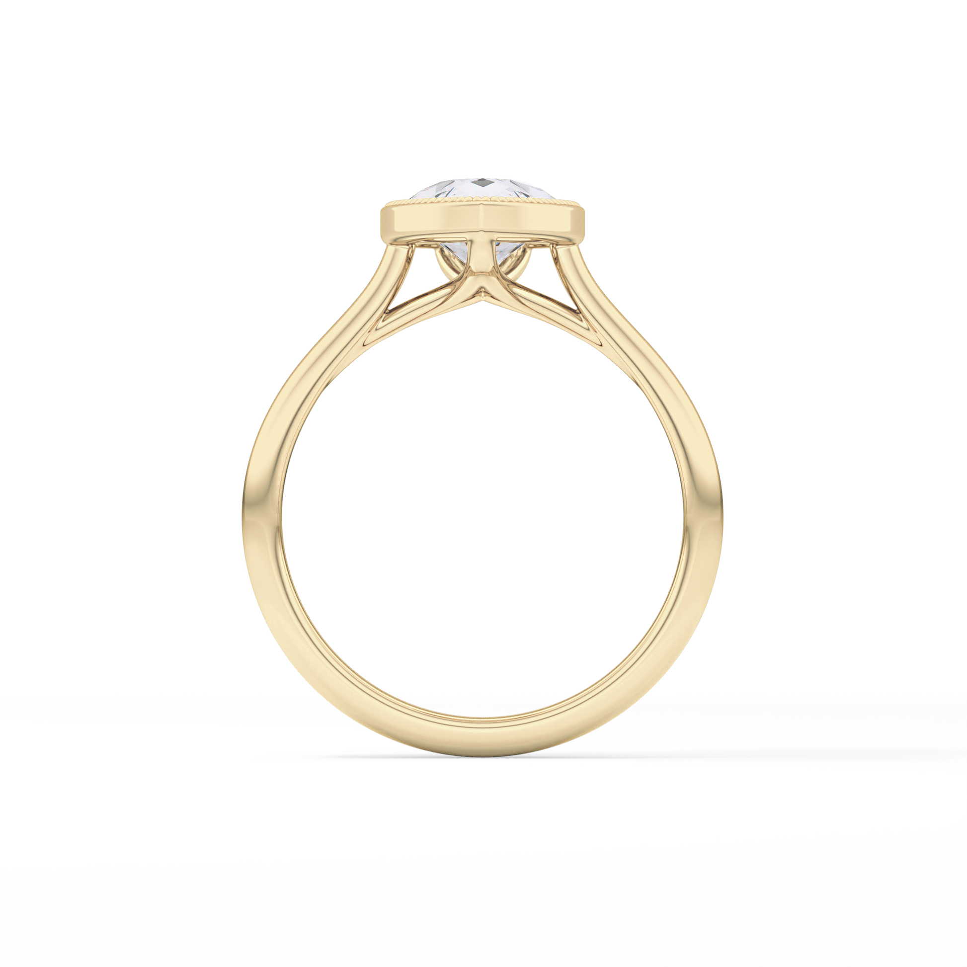 Pear Bezel Lab Grown Engagement Ring