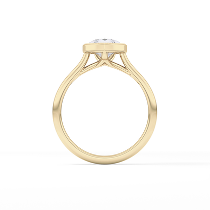 Pear Bezel Lab Grown Engagement Ring