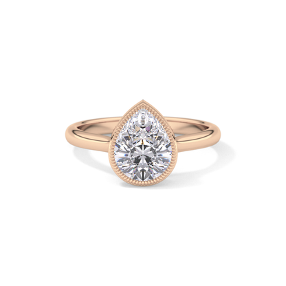 Pear Bezel Lab Grown Engagement Ring