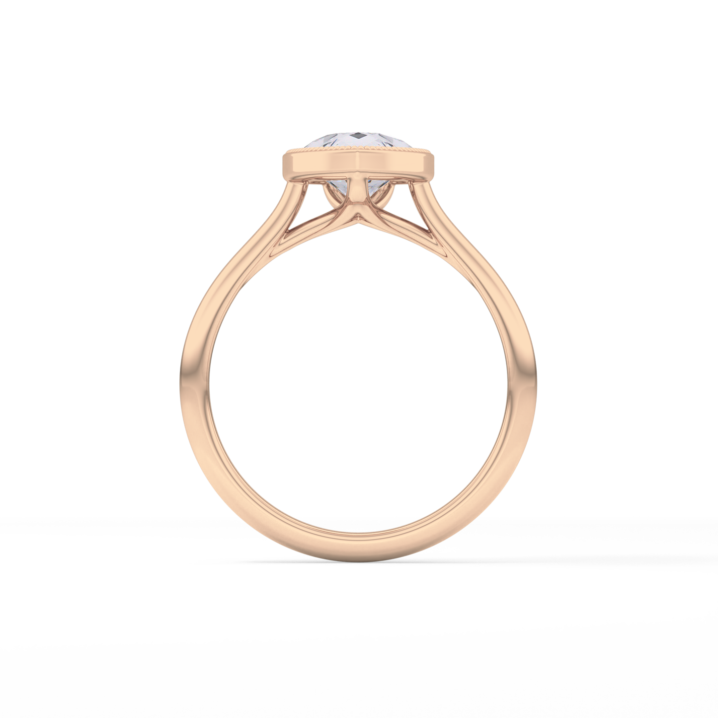 Pear Bezel Lab Grown Engagement Ring