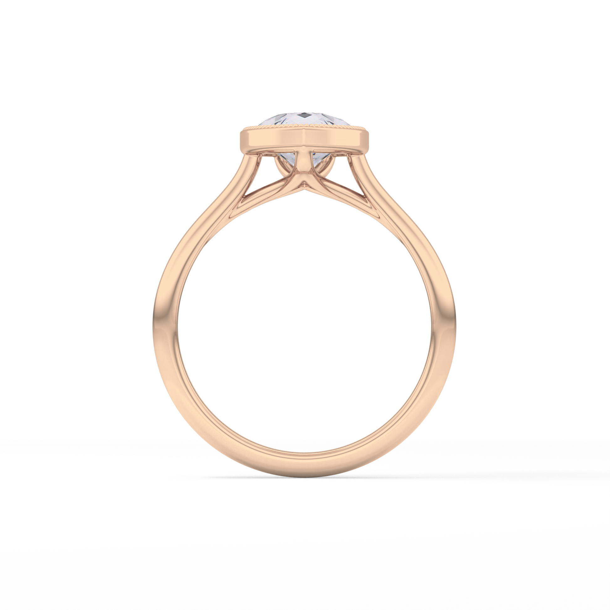 Pear Bezel Lab Grown Engagement Ring