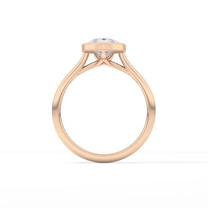 Pear Bezel Lab Grown Engagement Ring