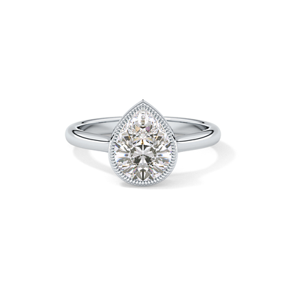 Pear Bezel Lab Grown Engagement Ring