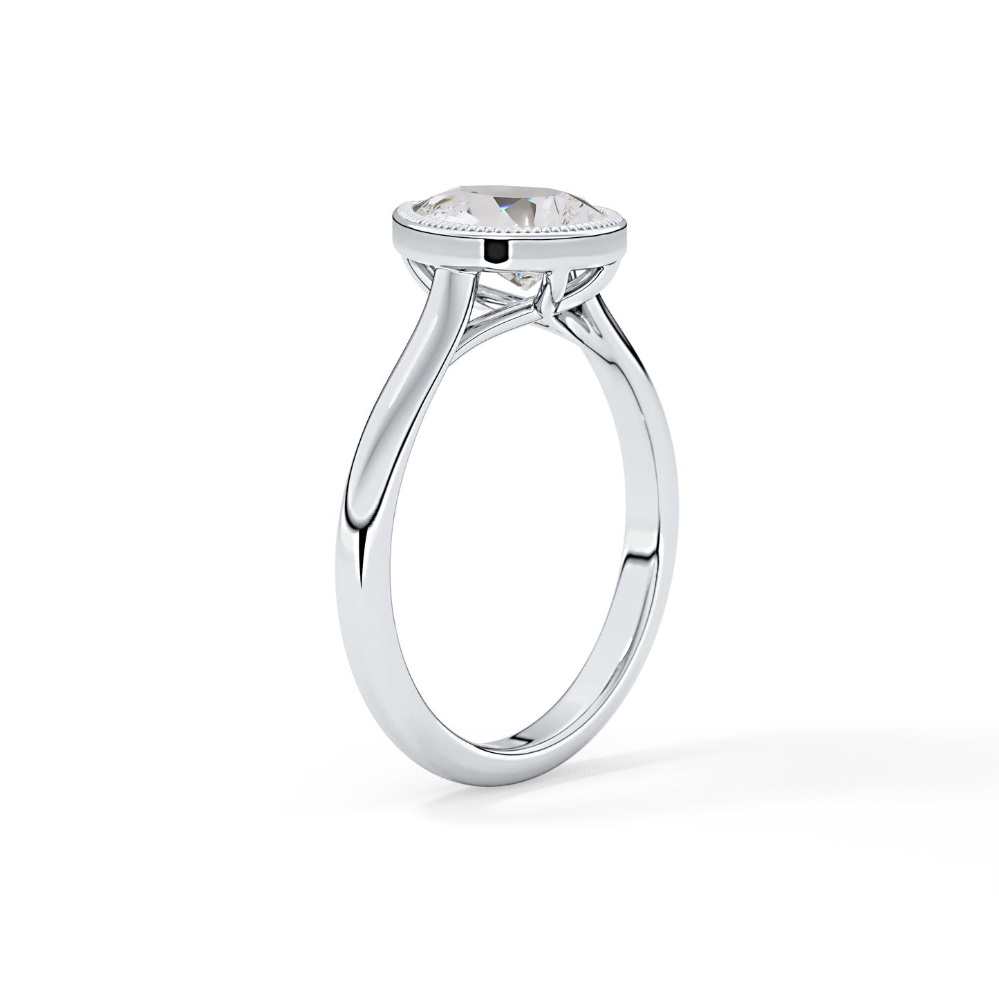 Pear Bezel Lab Grown Engagement Ring