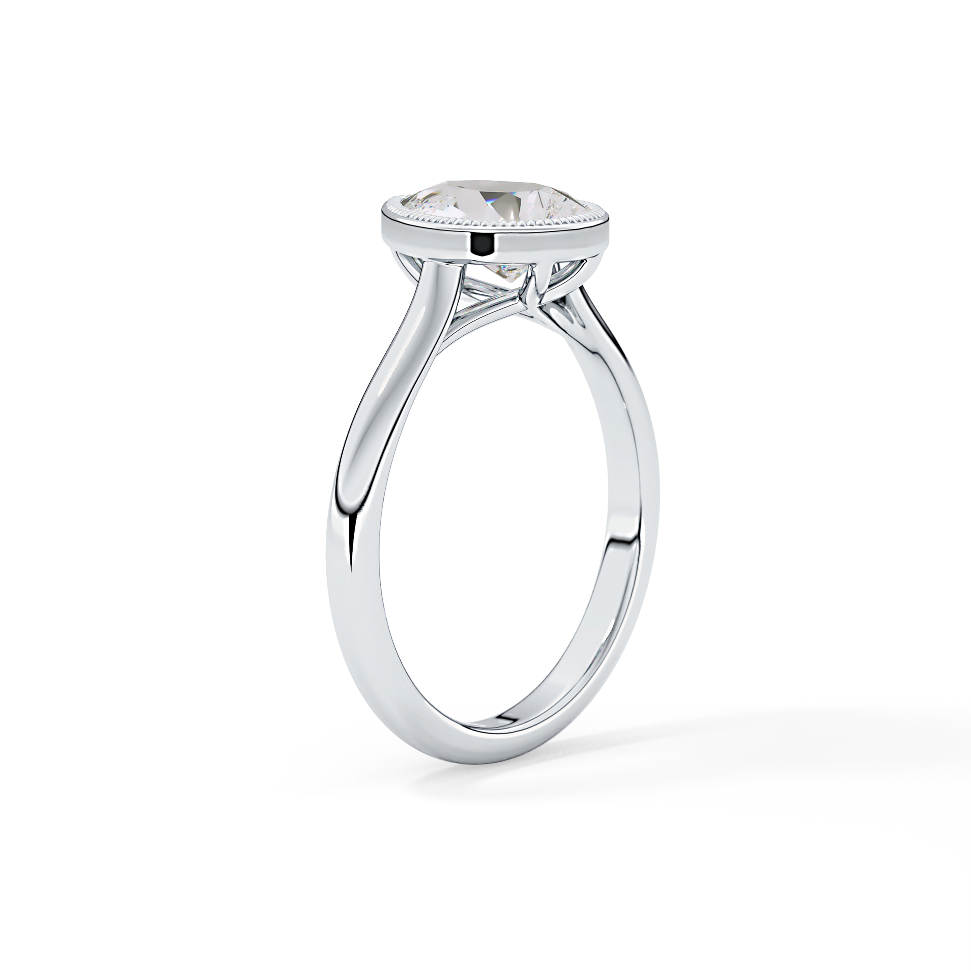 Pear Bezel Lab Grown Engagement Ring