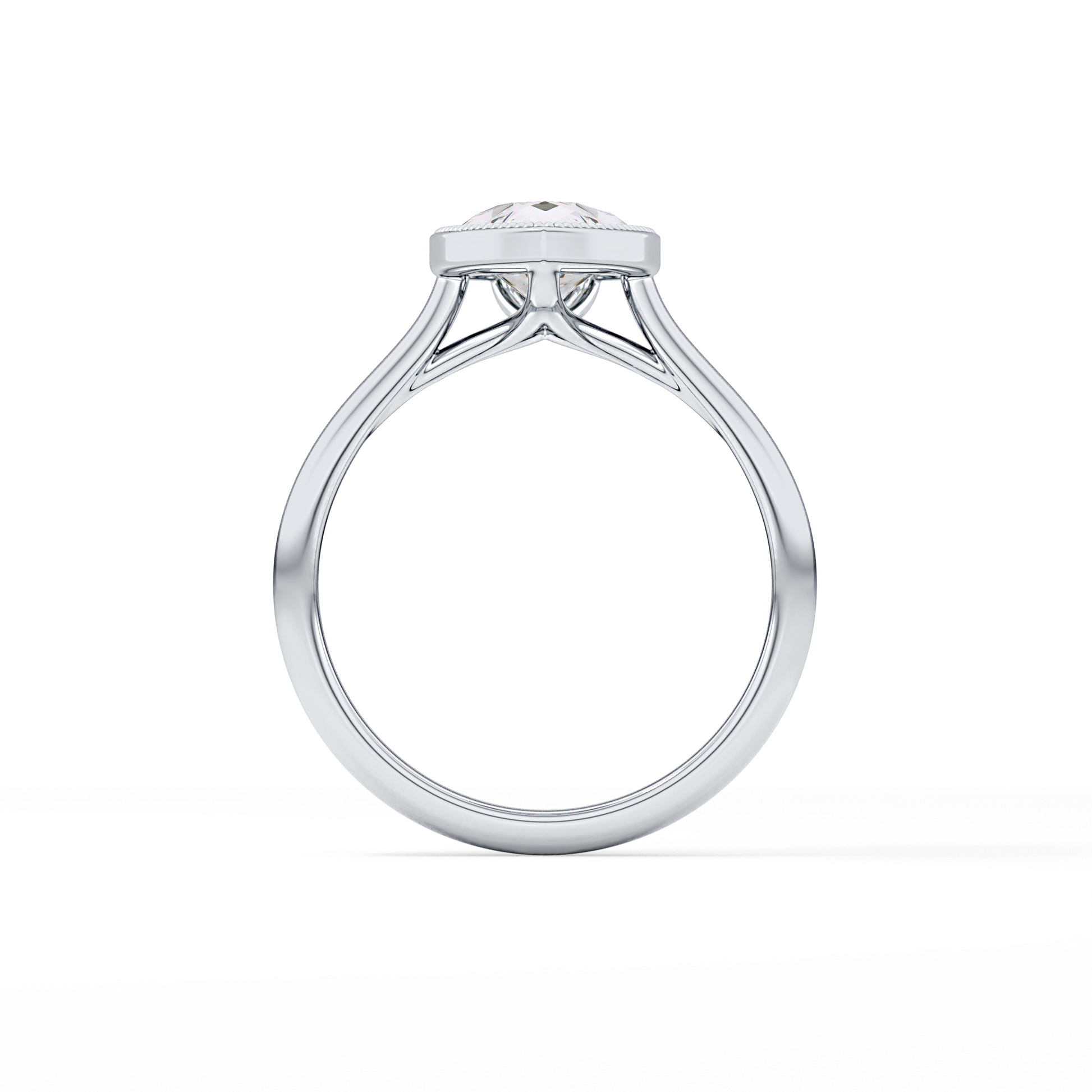 Pear Bezel Lab Grown Engagement Ring