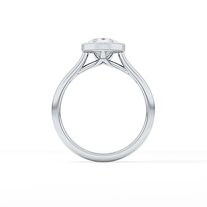 Pear Bezel Lab Grown Engagement Ring