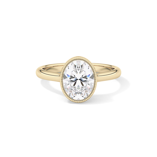 Oval Bezel Lab Grown Engagement Ring