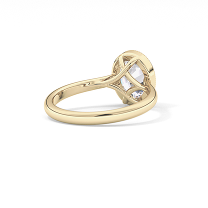 Oval Bezel Lab Grown Engagement Ring
