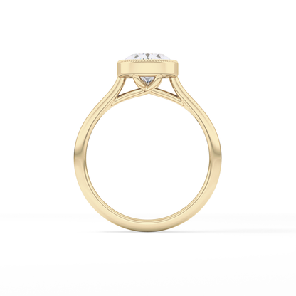Oval Bezel Lab Grown Engagement Ring