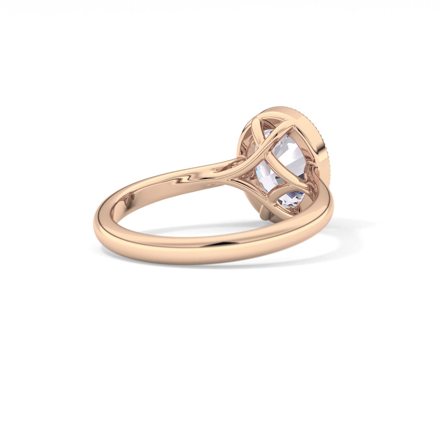 Oval Bezel Lab Grown Engagement Ring