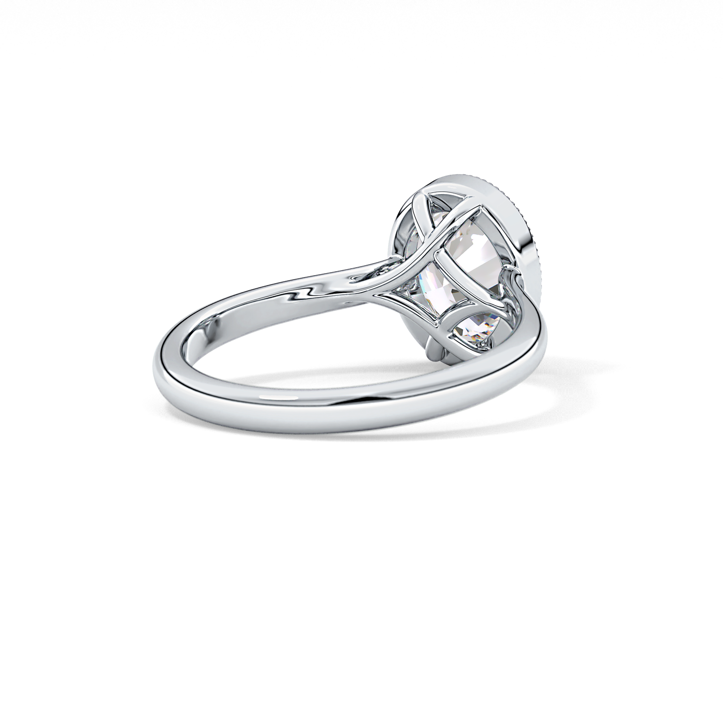 Oval Bezel Lab Grown Engagement Ring
