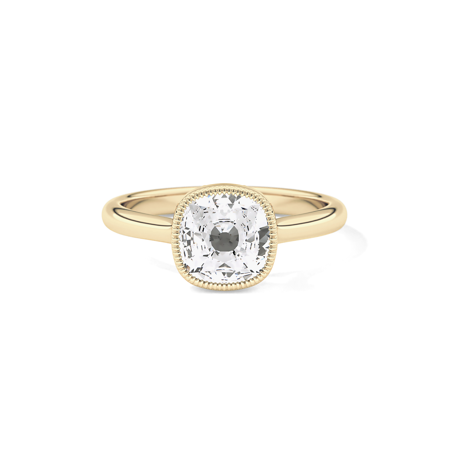 Cushion Bezel Lab Grown Engagement Ring