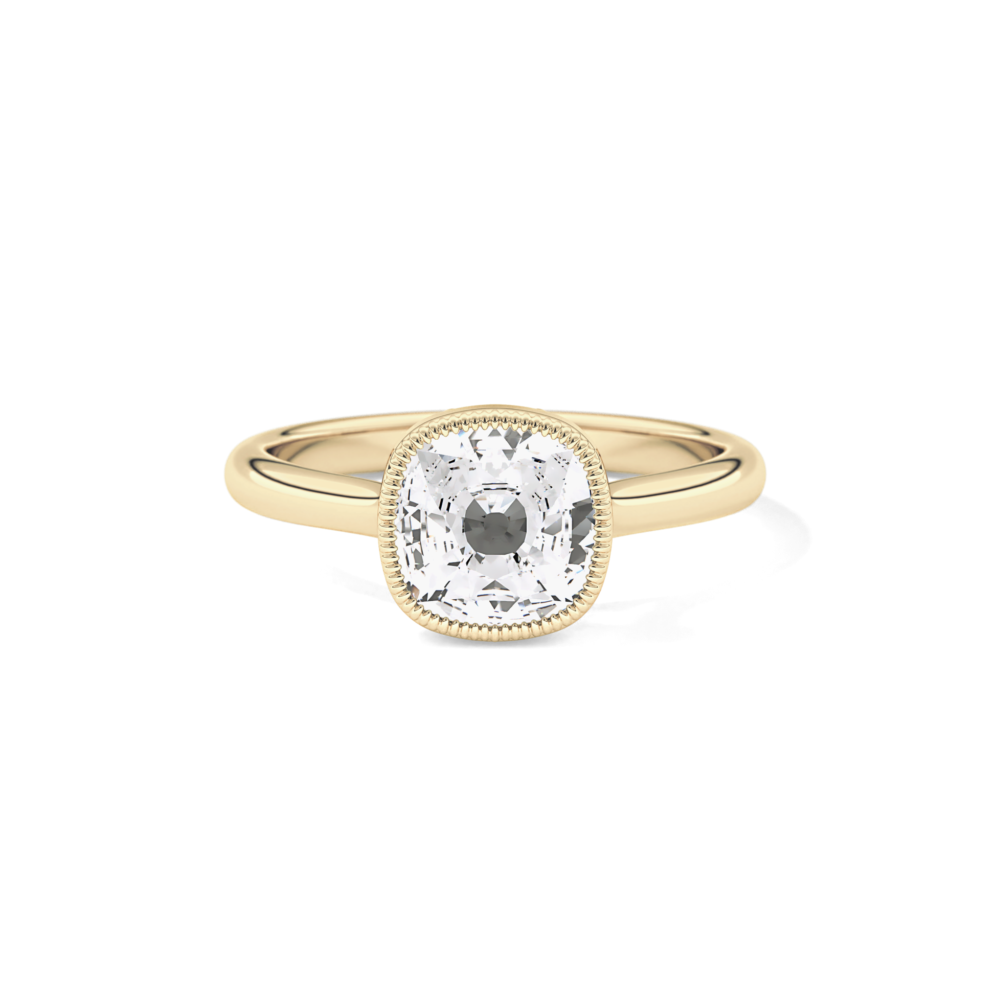 Cushion Bezel Lab Grown Engagement Ring