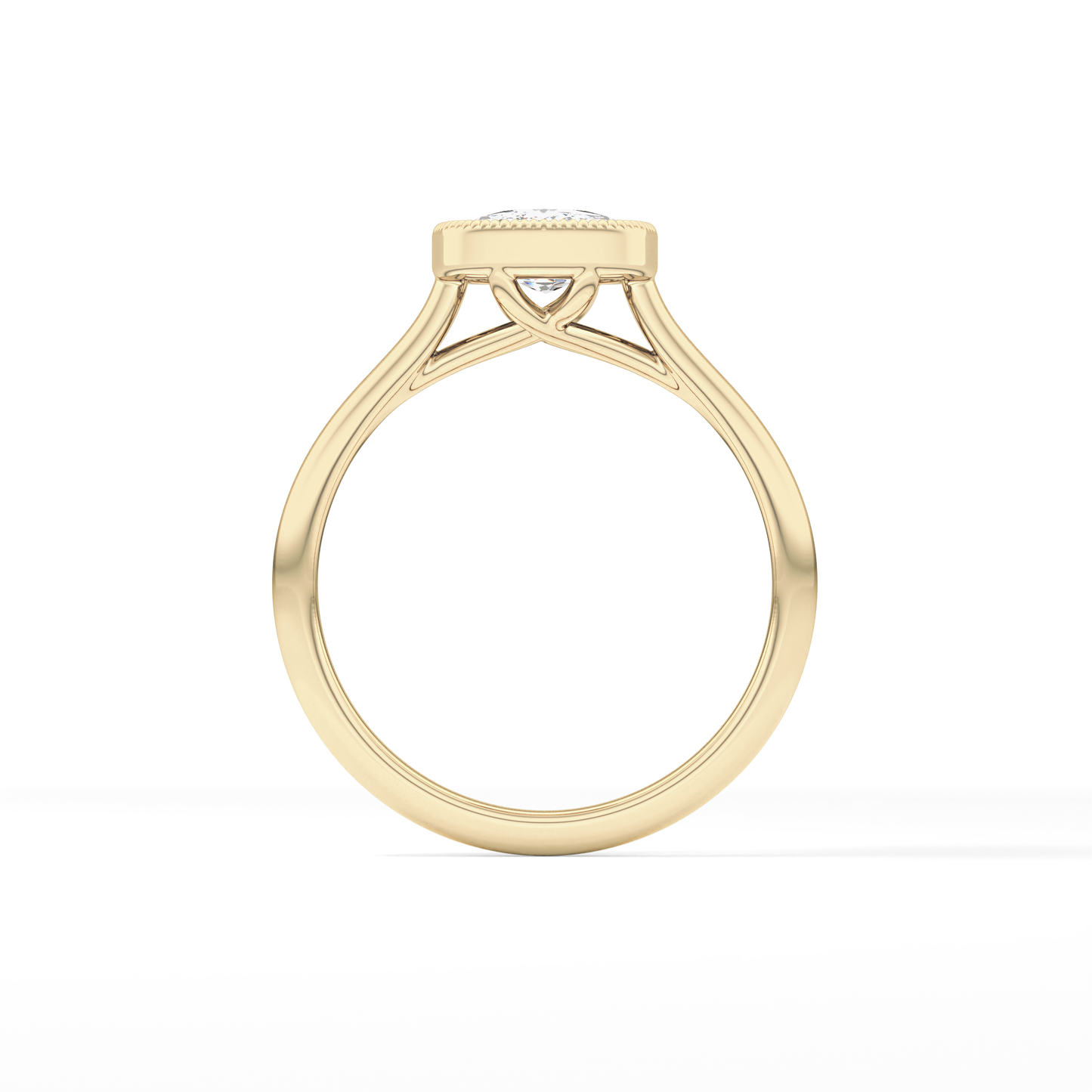 Cushion Bezel Lab Grown Engagement Ring
