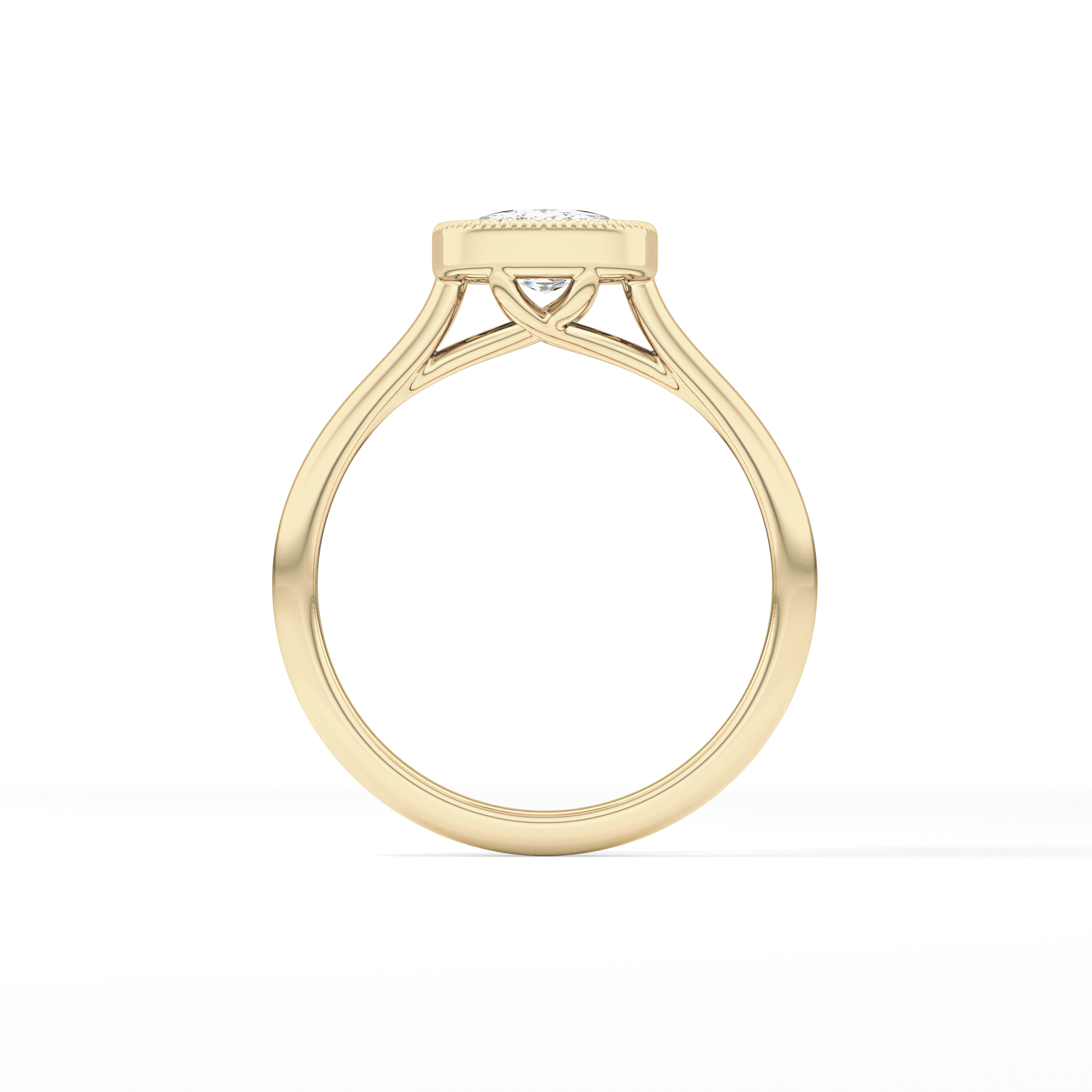 Cushion Bezel Lab Grown Engagement Ring