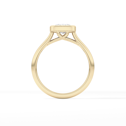 Cushion Bezel Lab Grown Engagement Ring
