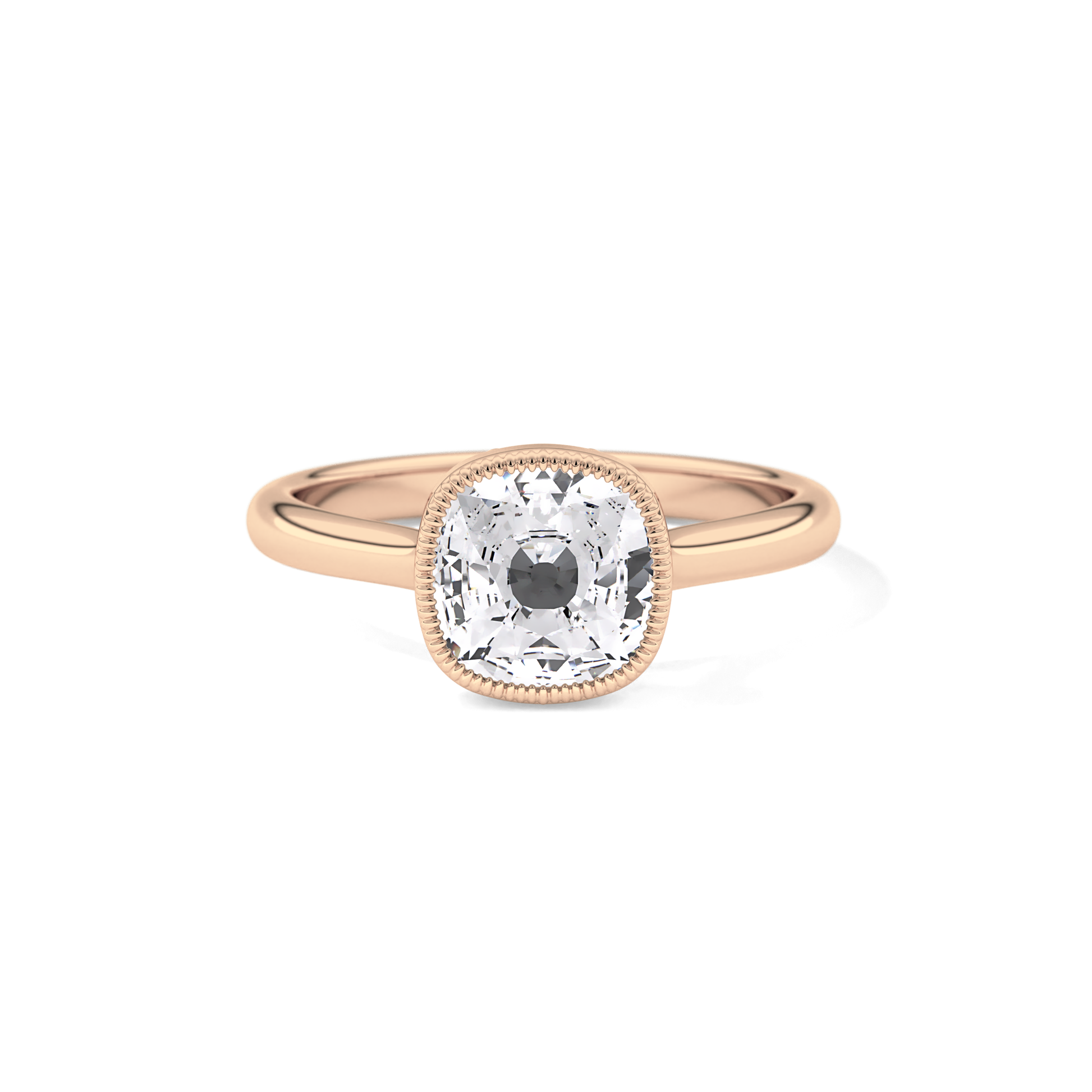 Cushion Bezel Lab Grown Engagement Ring
