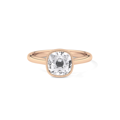 Cushion Bezel Lab Grown Engagement Ring