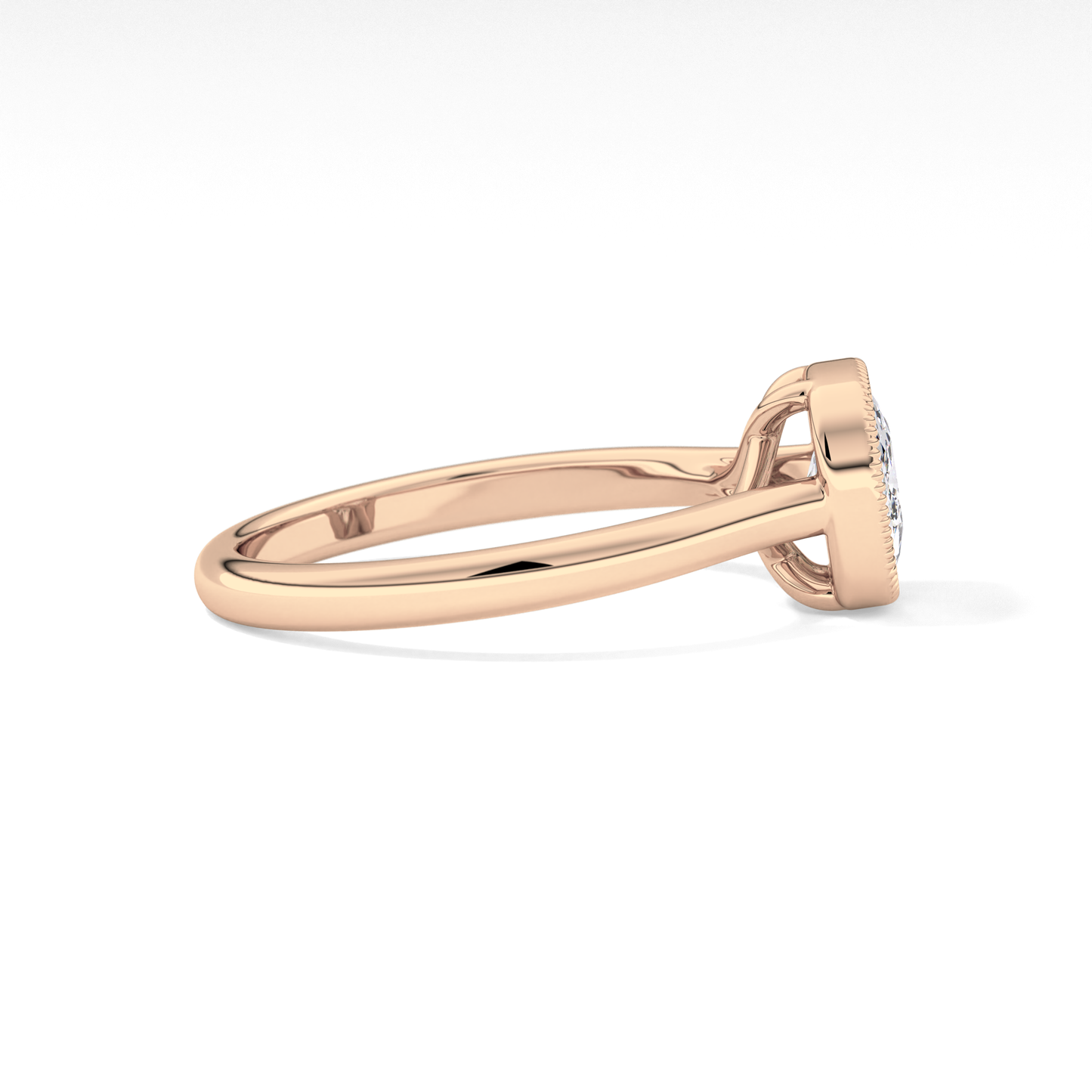 Cushion Bezel Lab Grown Engagement Ring