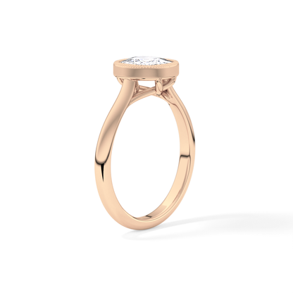 Cushion Bezel Lab Grown Engagement Ring