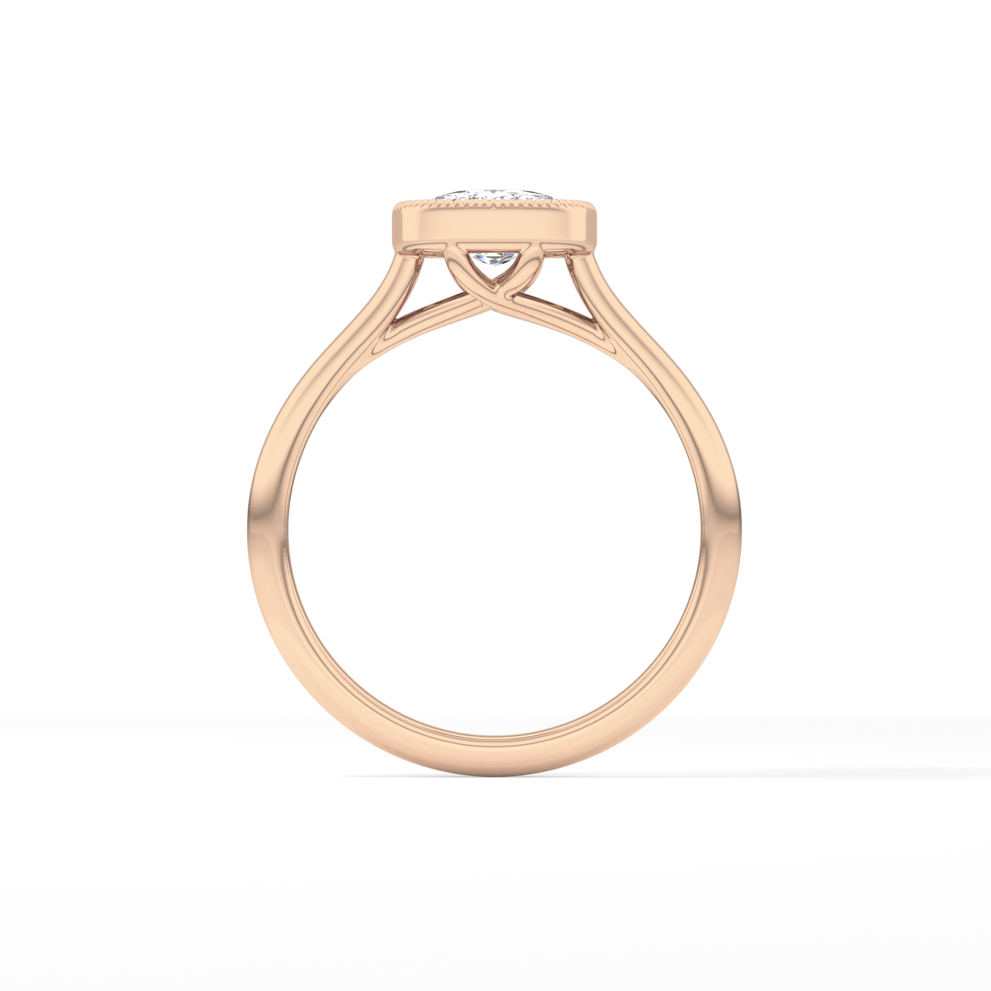 Cushion Bezel Lab Grown Engagement Ring